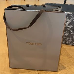 Tom Ford grey silver shopping bag for shoes handbags accessories